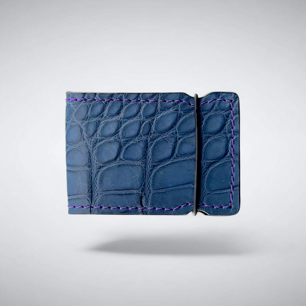 Alligator Cash Cover — Indigo Aubergine