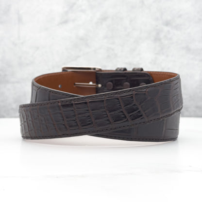 American Matte Alligator Belt One Piece: Chocolate