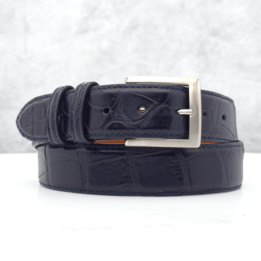 American Matte Alligator Belt One Piece: Navy