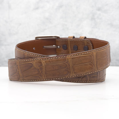 American Matte Alligator Belt One Piece: JHL Tobacco