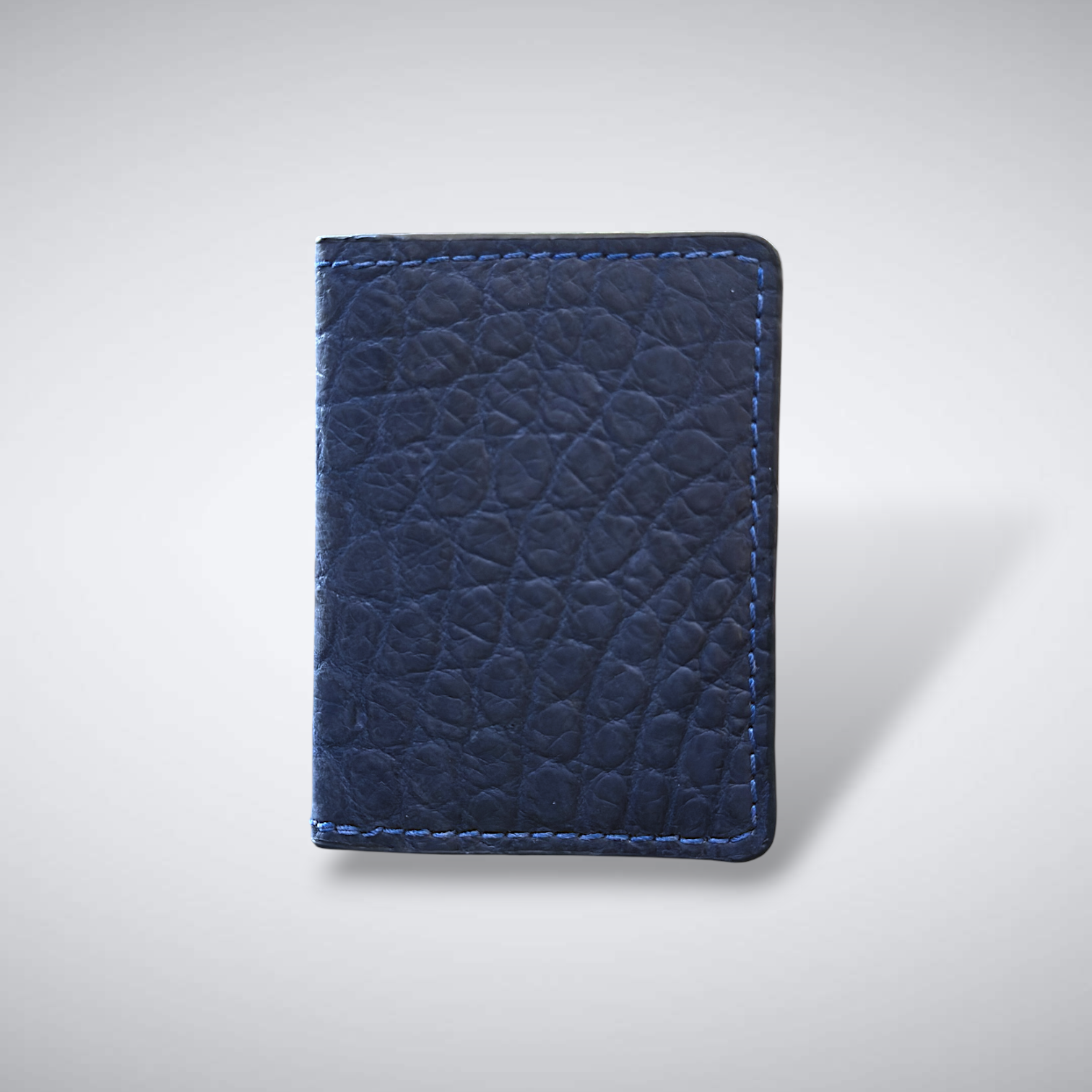 The Knox – Matte Alligator Slim Card Case | Admiral Blue