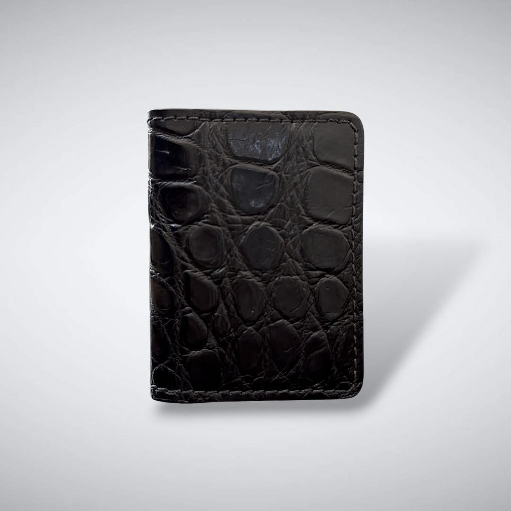The Knox – Matte Alligator Slim Card Case | Black