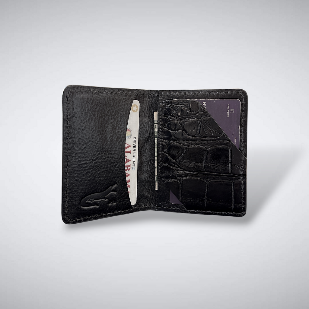 The Knox – Matte Alligator Slim Card Case | Black