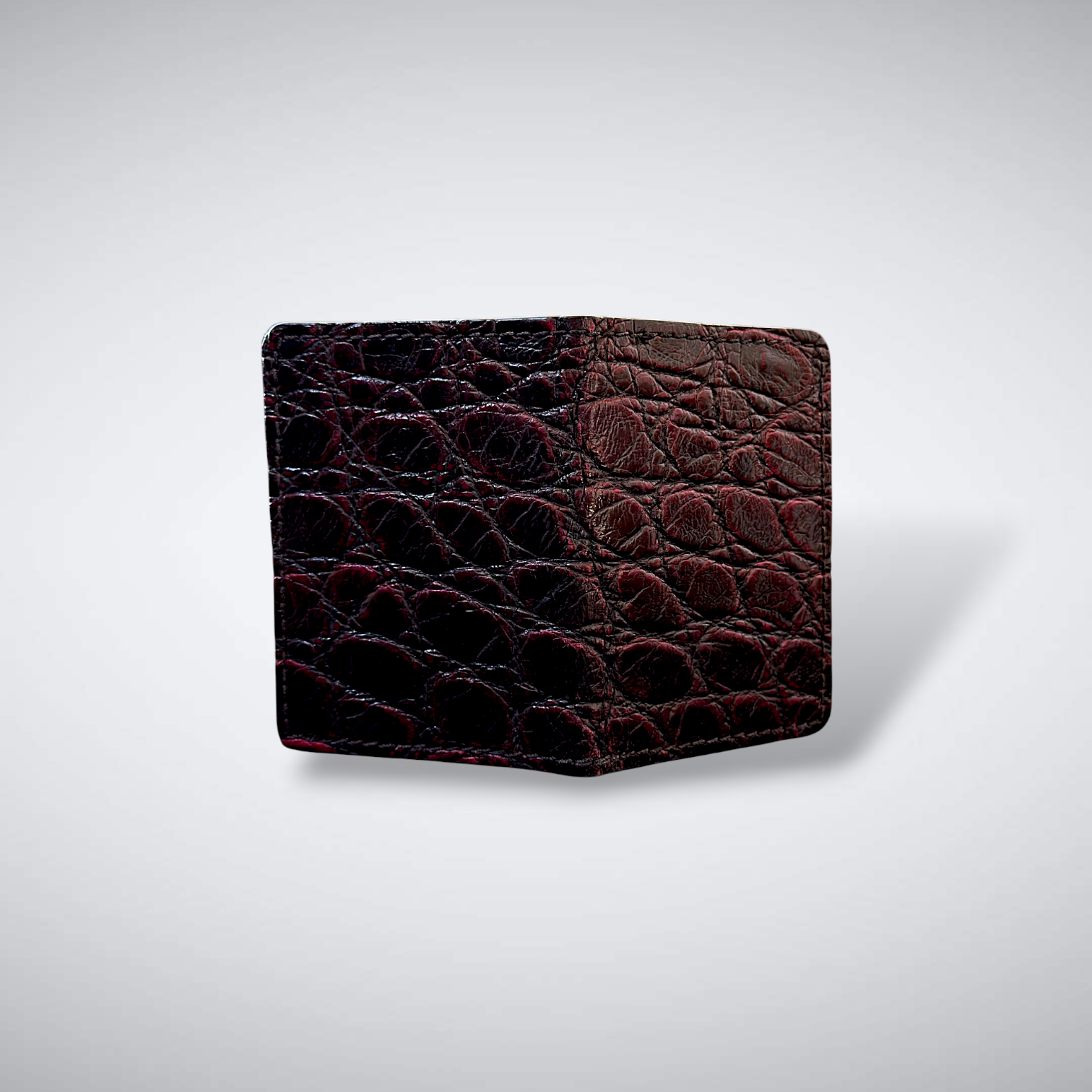 The Knox – Matte Alligator Slim Card Case | Black Cherry