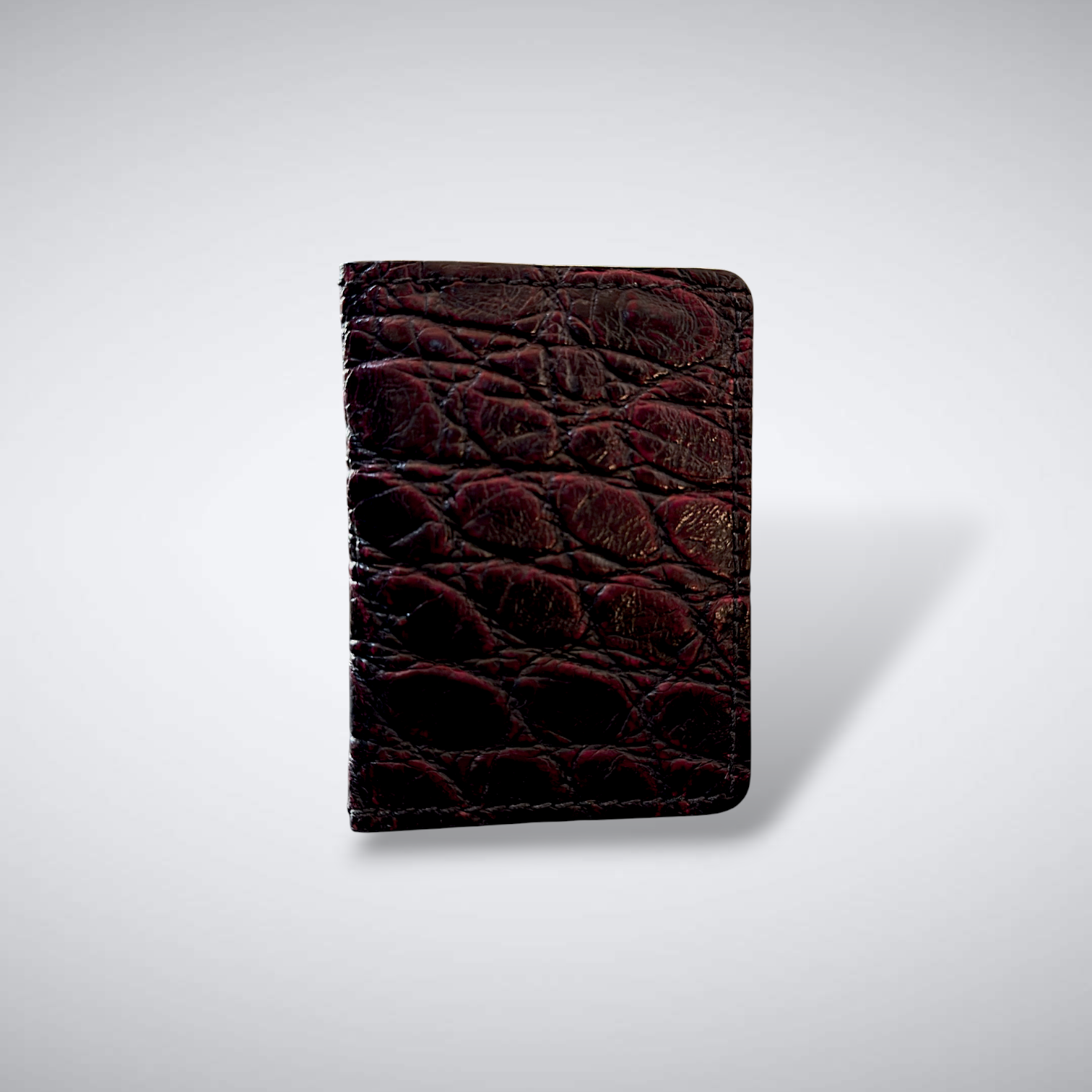 The Knox – Matte Alligator Slim Card Case | Black Cherry