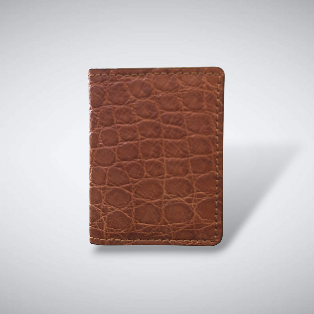 The Knox – Matte Alligator Slim Card Case | Cognac