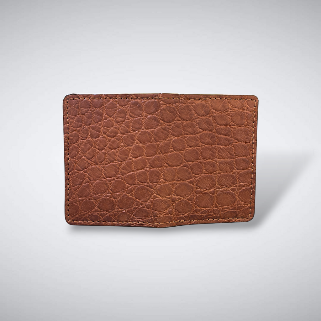 The Knox – Matte Alligator Slim Card Case | Cognac