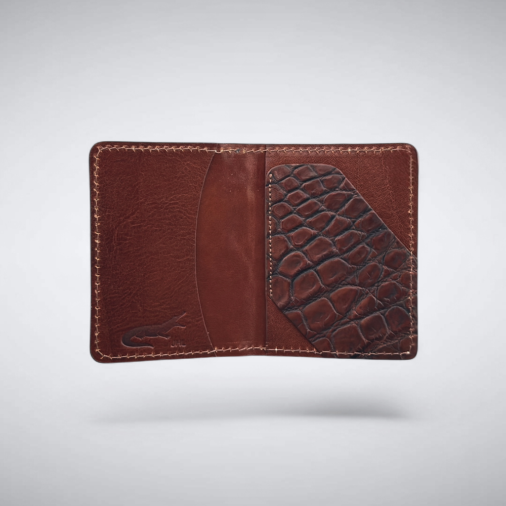 The Knox – Nile Crocodile Slim Card Case | Burnished Cognac