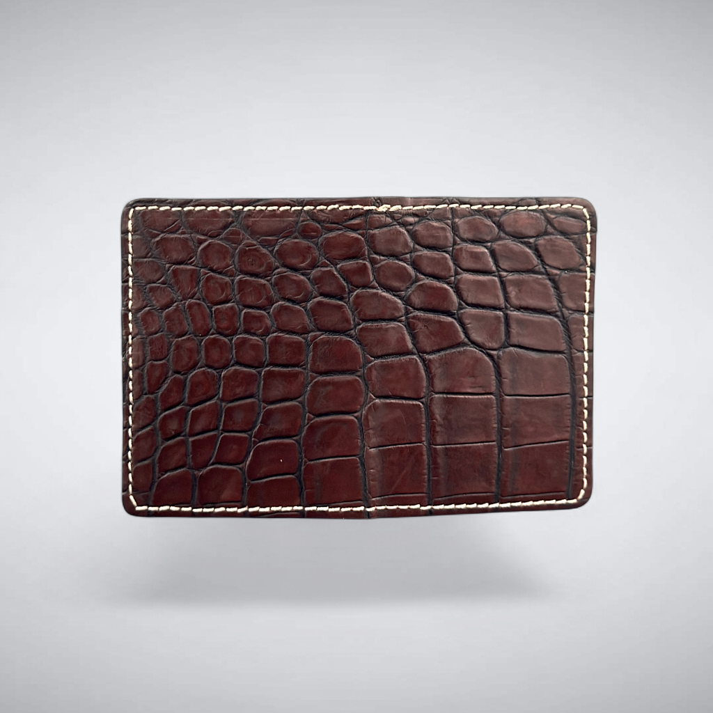 The Knox – Nile Crocodile Slim Card Case | Burnished Cognac