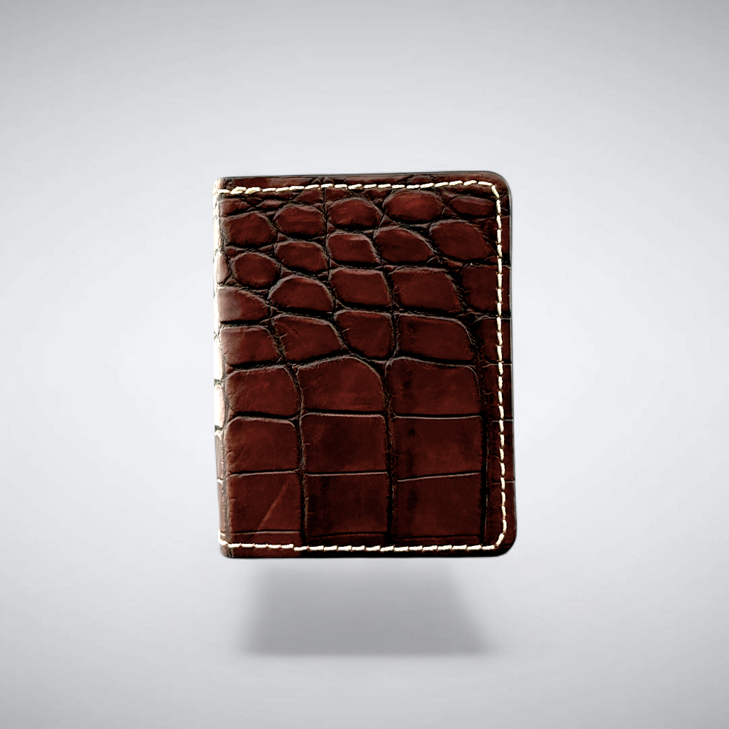 The Knox – Nile Crocodile Slim Card Case | Burnished Cognac