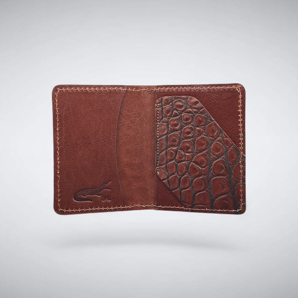 The Knox – Nile Crocodile Slim Card Case | Vintage Cognac