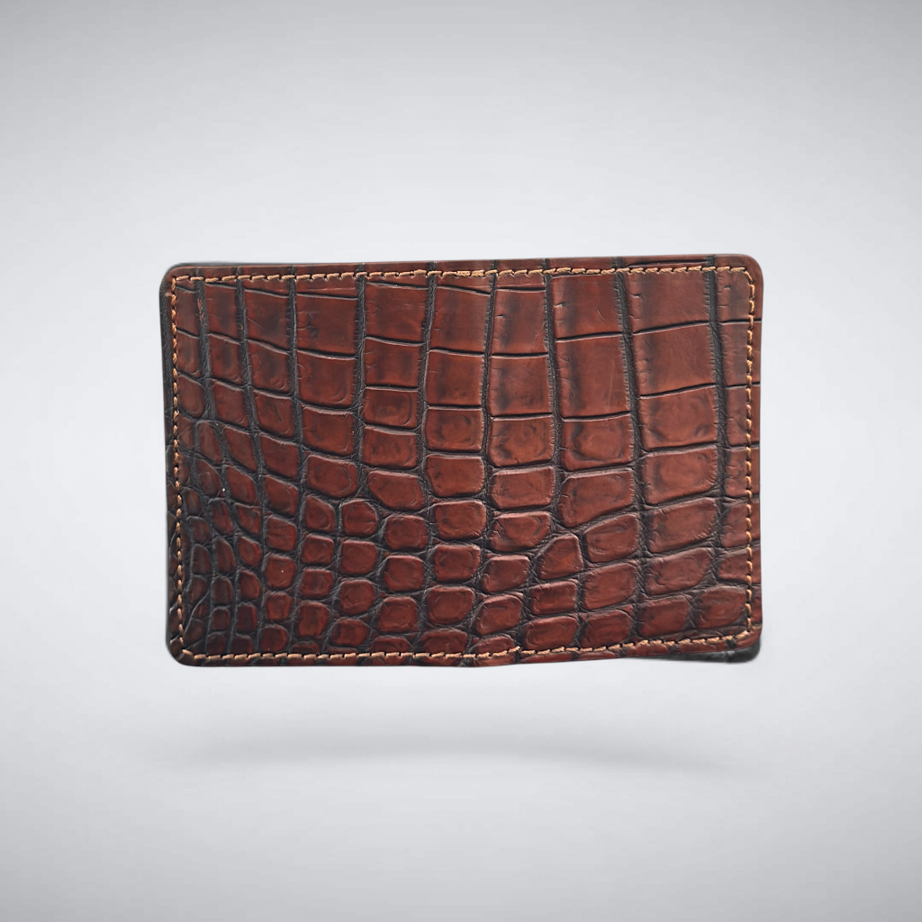 The Knox – Nile Crocodile Slim Card Case | Vintage Cognac
