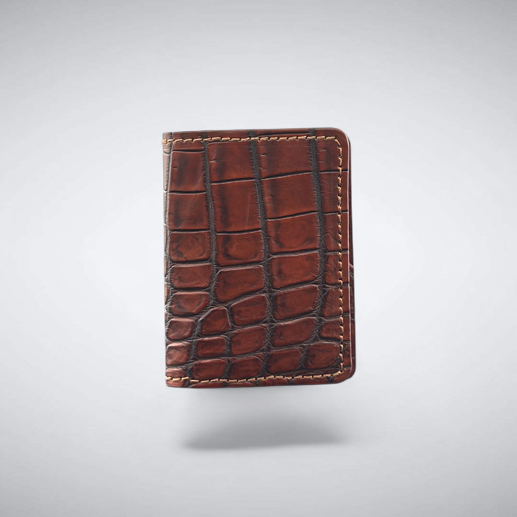 The Knox – Nile Crocodile Slim Card Case | Vintage Cognac