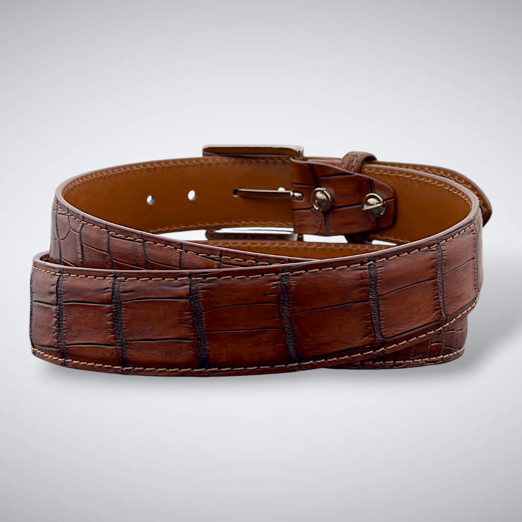 Crocodile Belt – Vintage Cognac | Nile
