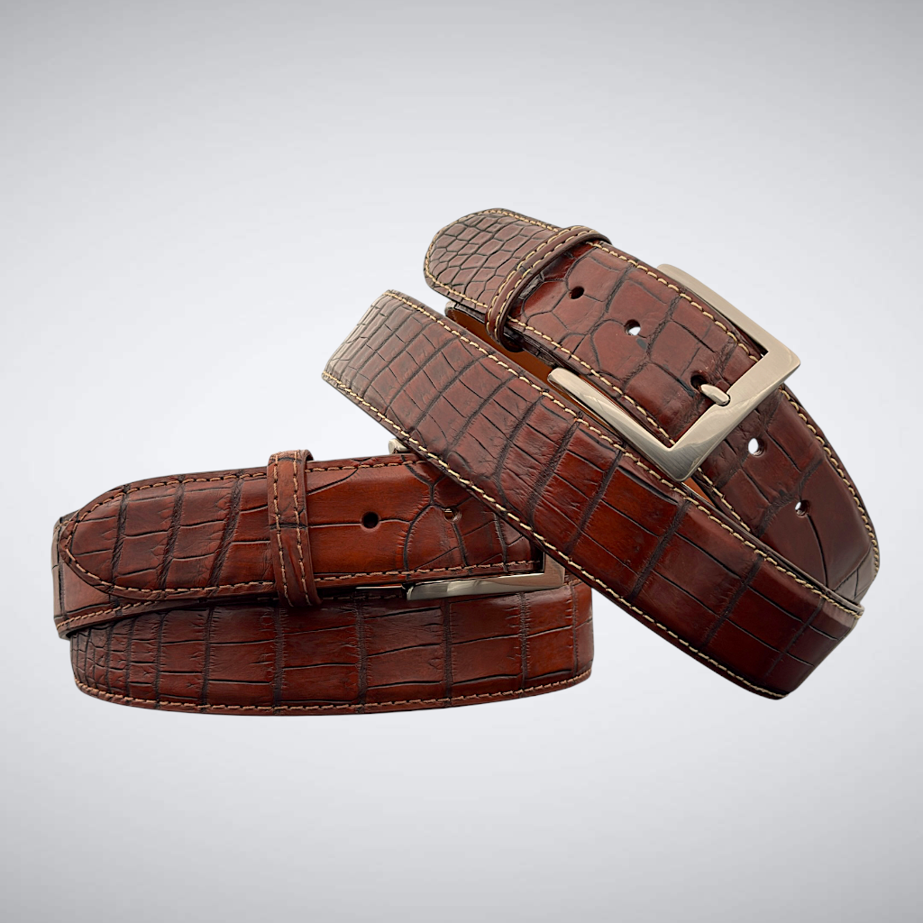 Crocodile Belt – Vintage Burnished Cognac | Nile
