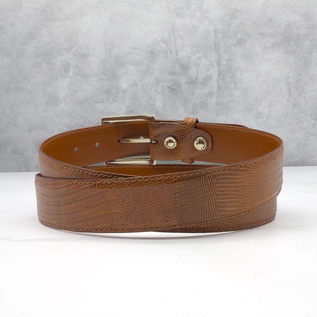 Lizard Belt: Light Cognac