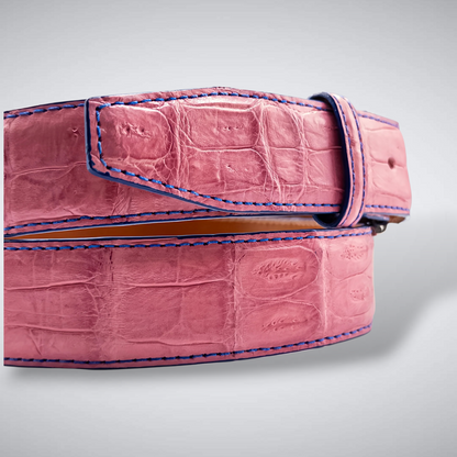 Matte Caiman Tail Belt: Pink