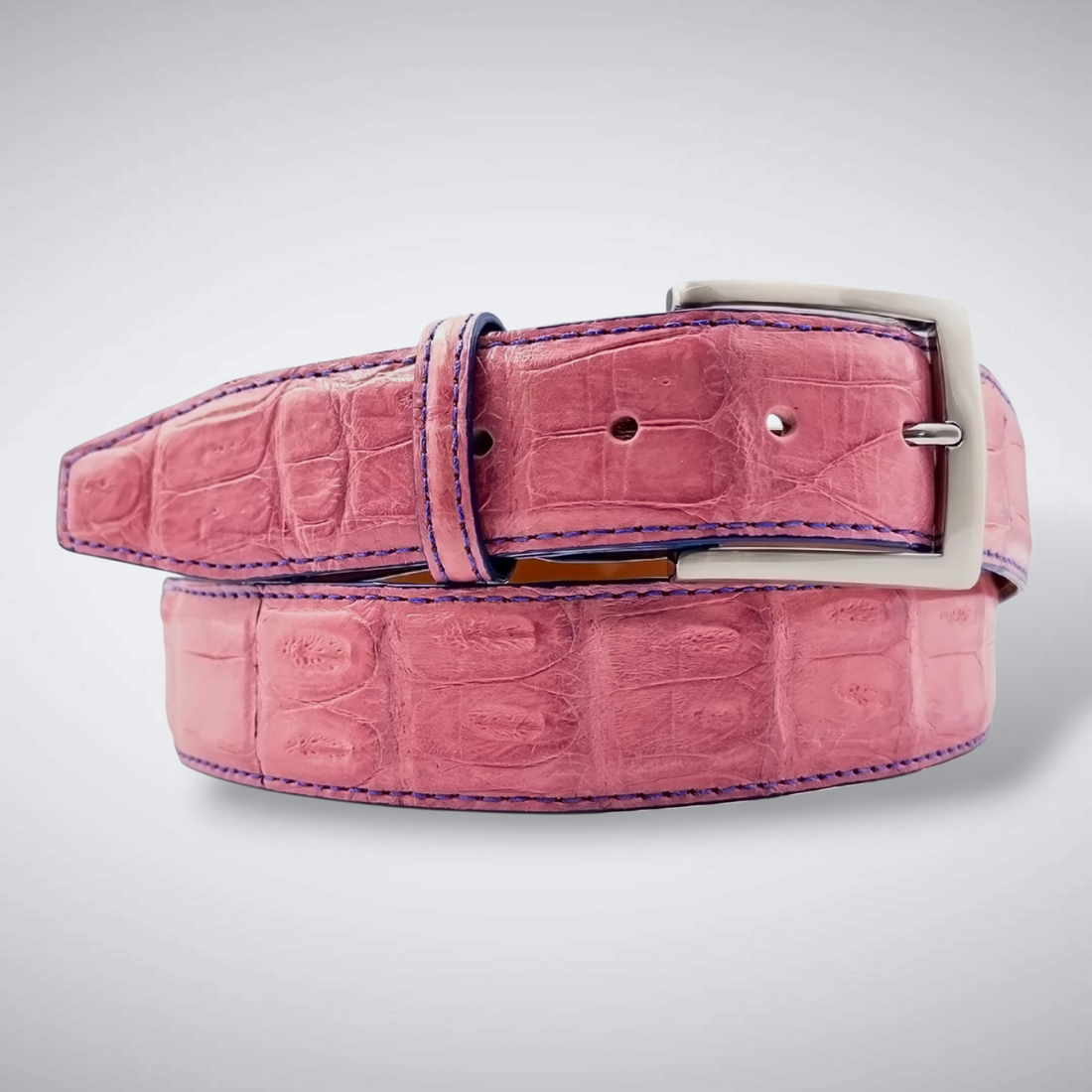 Matte Caiman Tail Belt: Pink