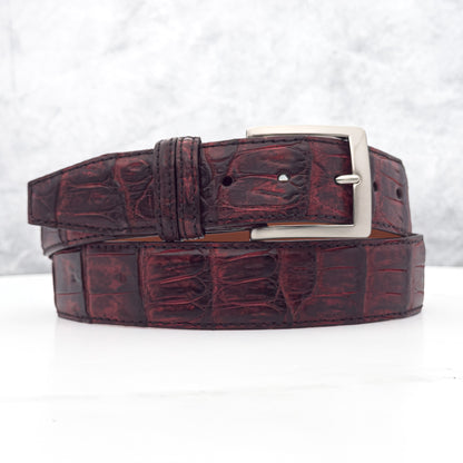 Ready To Ship Caiman Belt: Maroon Mulligan 1.5&quot; Width