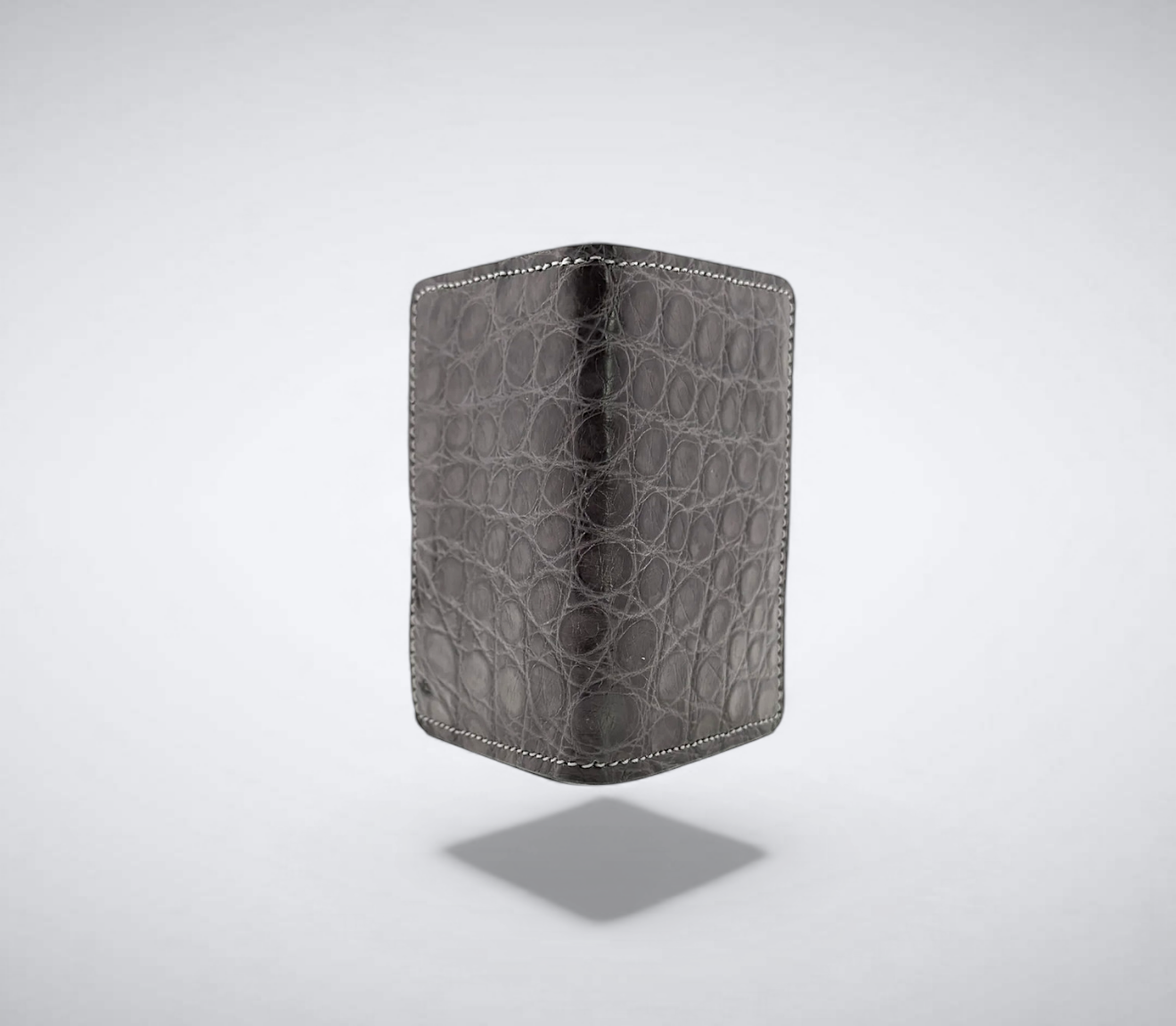 Matte Alligator Gaston Card Case: Grey