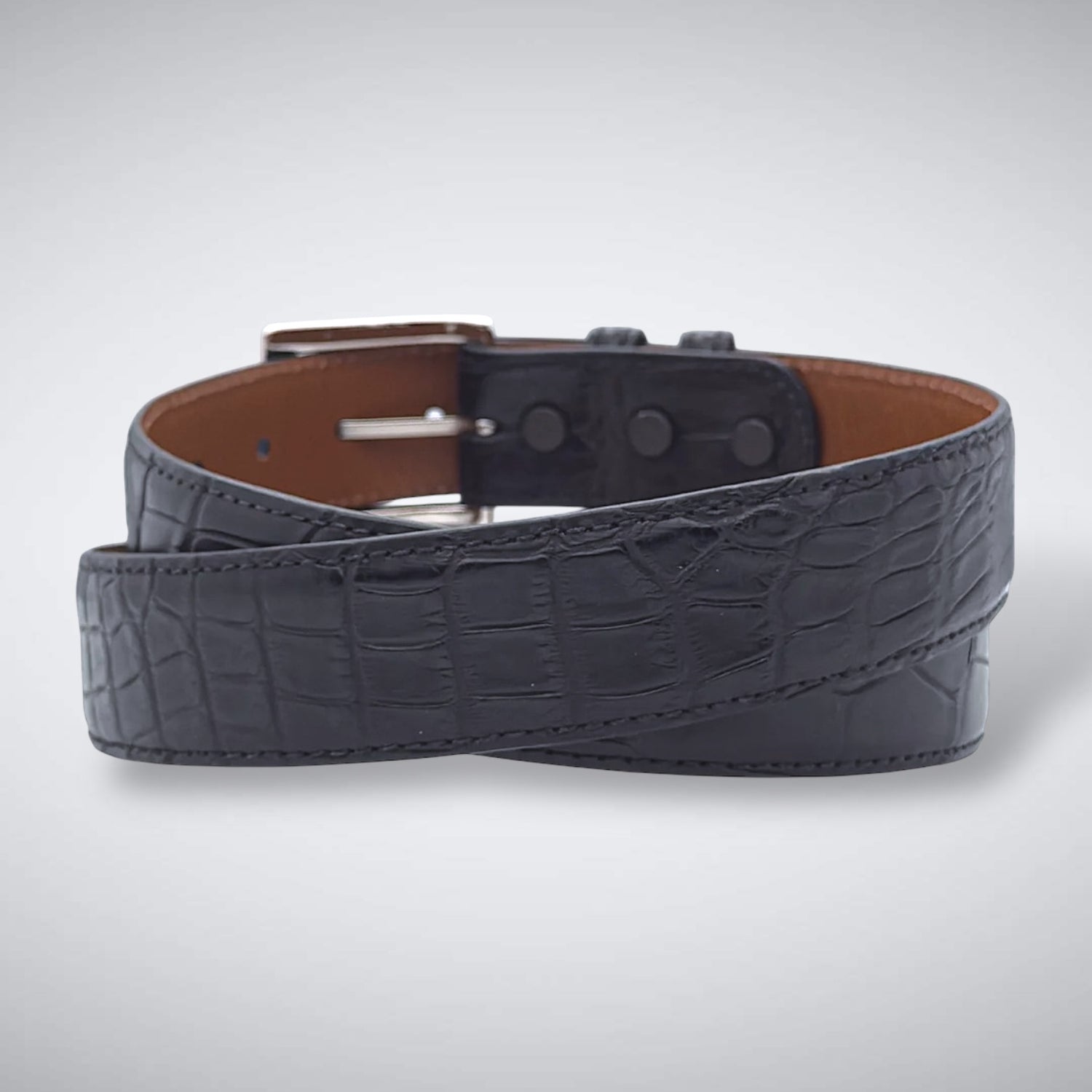 American Matte Alligator Belt One Piece: Black