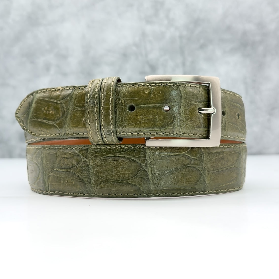 Ready To Ship Caiman Belt: Olive 1.5&quot; width