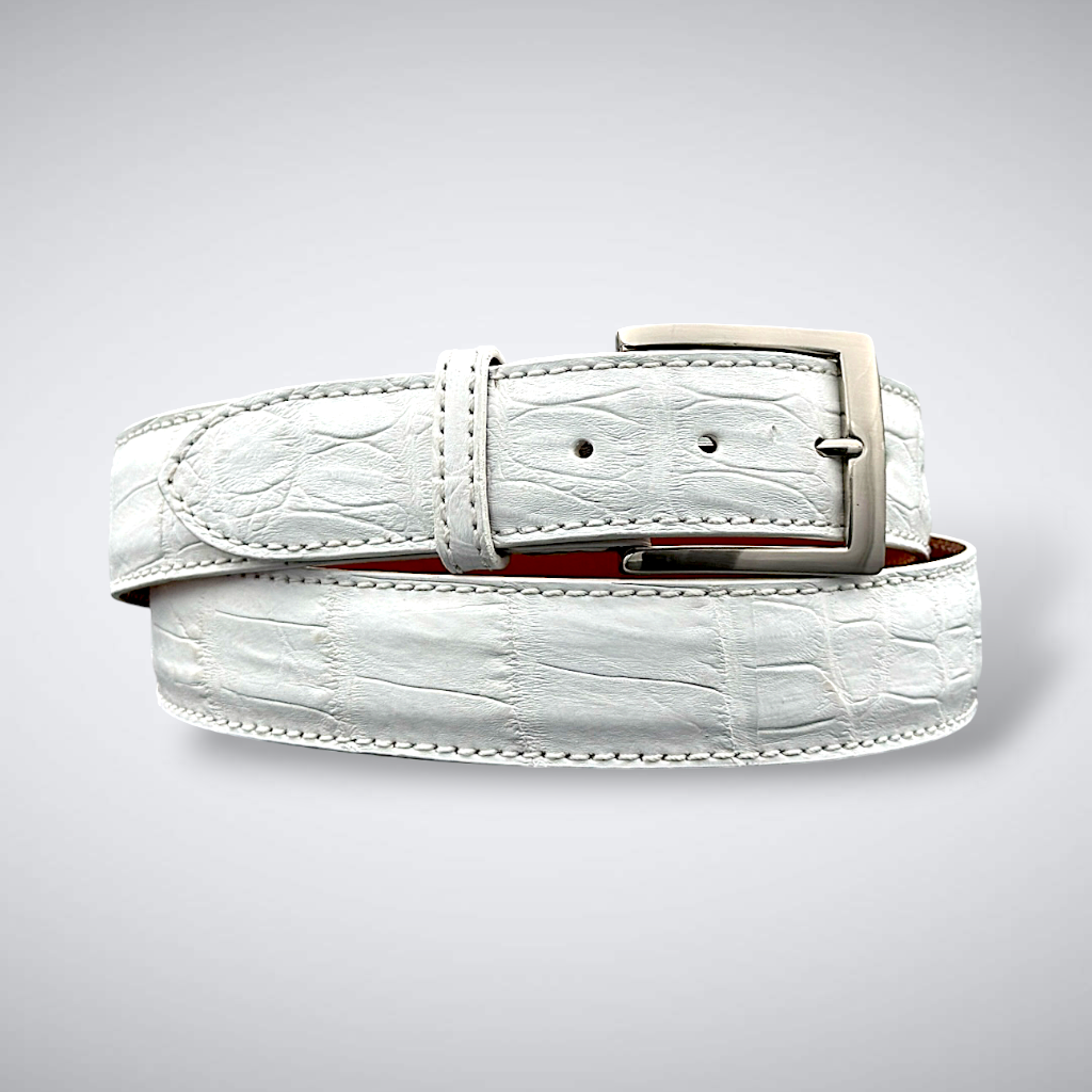 Caiman Belt — White | Tail Cut