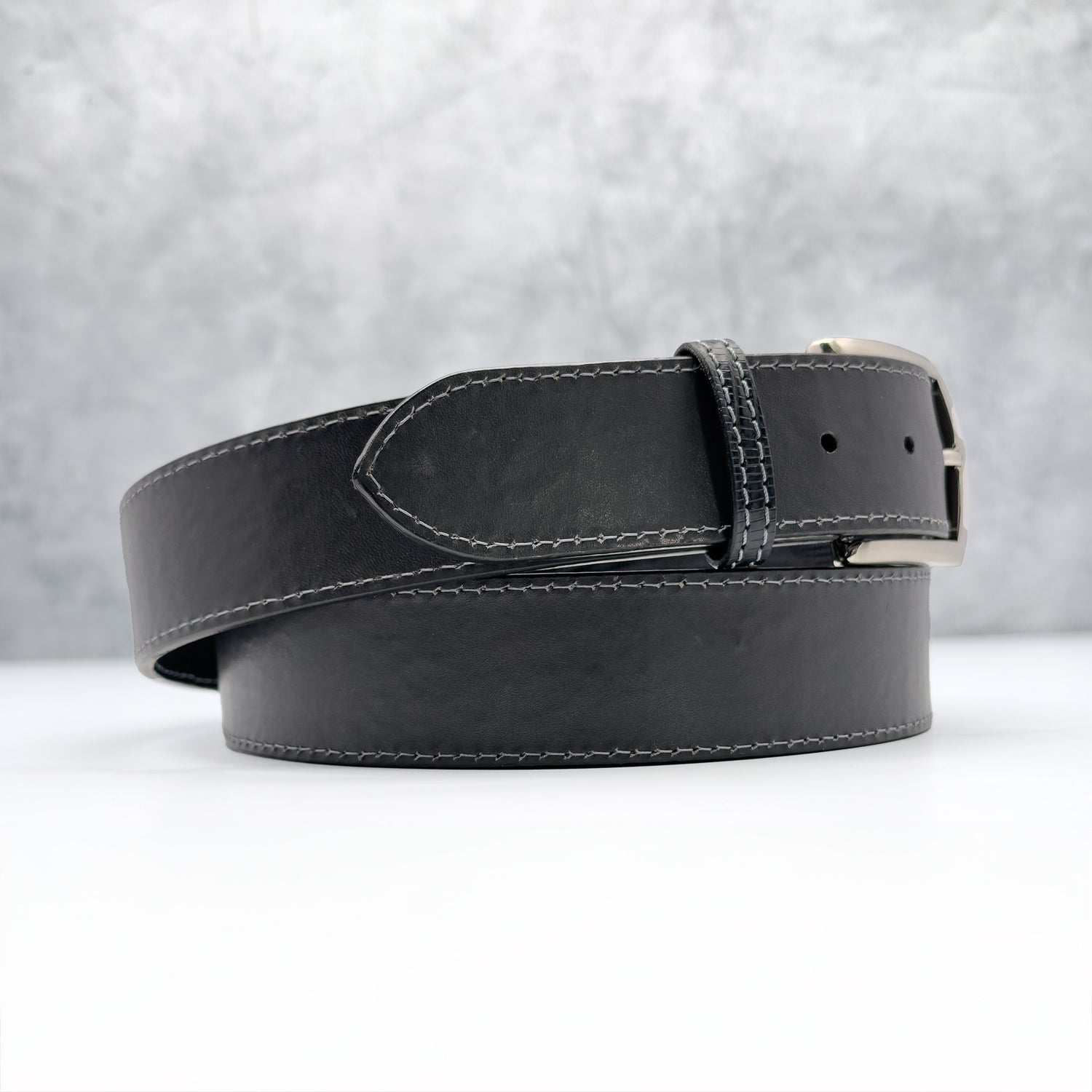 Italian Calf Belt: Graphite Grey