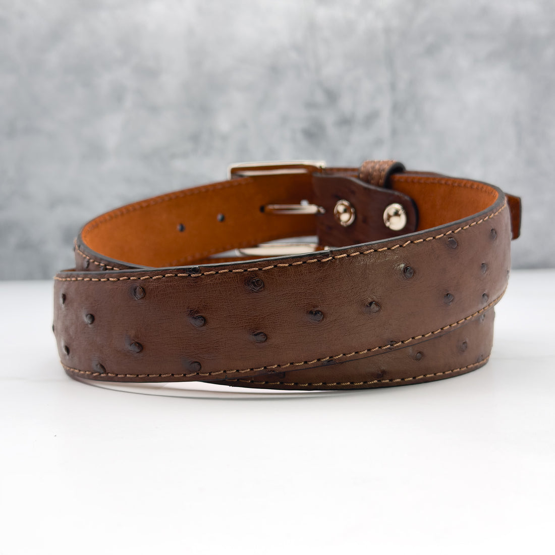 Ready To Ship Ostrich Quill Belt: Mojave Sands