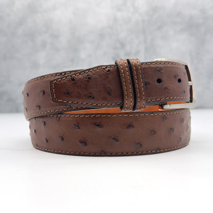 Ostrich Quill Belt: Brown