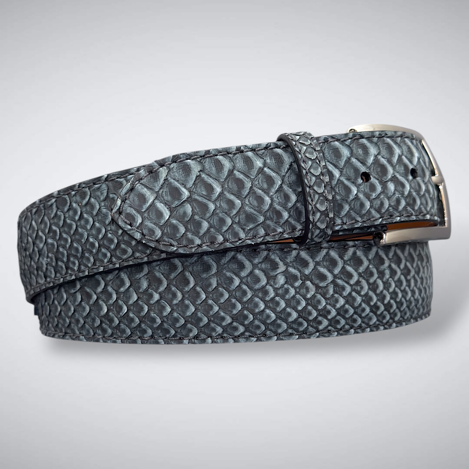 Monsoon Drift Python Belt – Flank Cut (Suede)