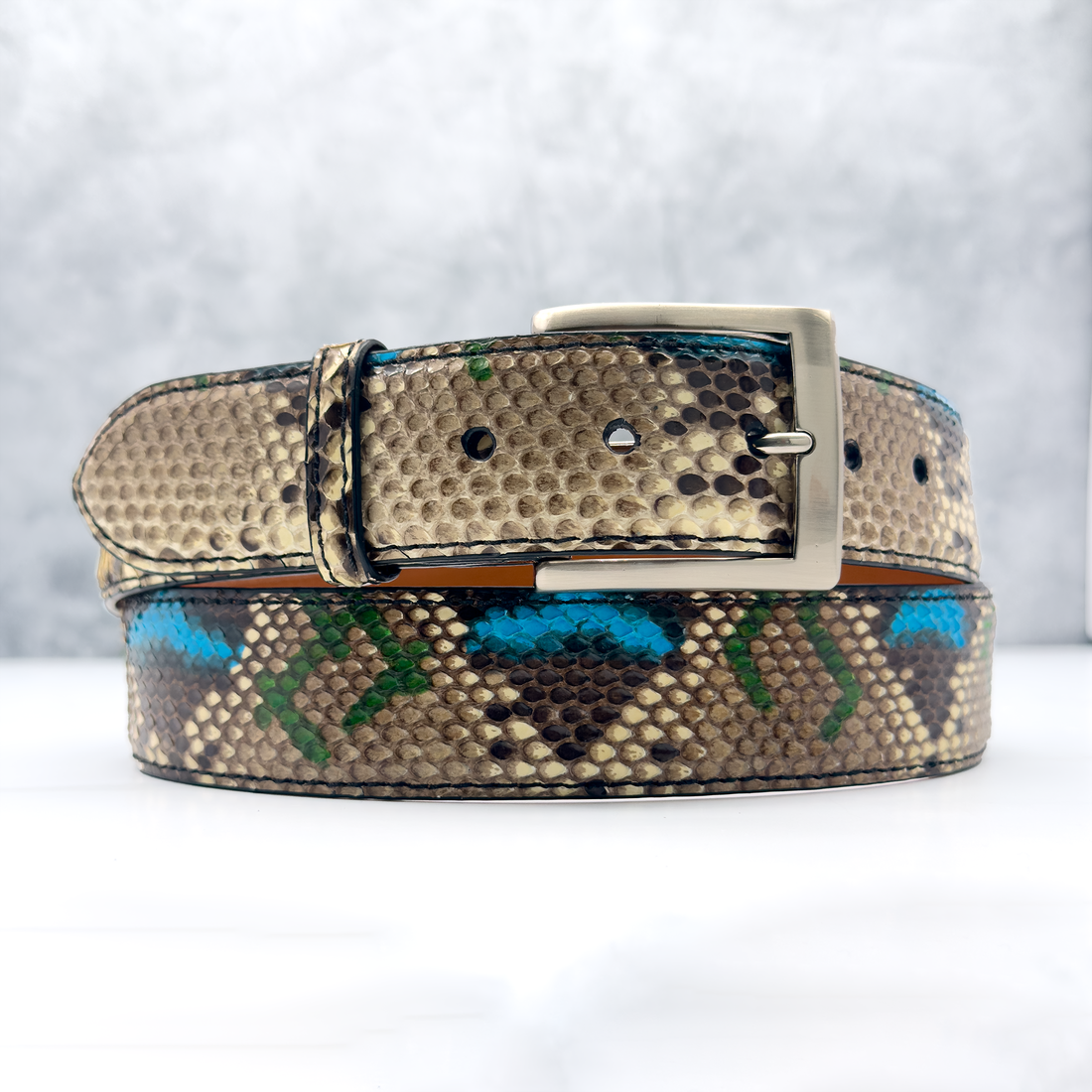 Ready To Ship Python Belt: Morenci Sands  (1.5&quot; Width)