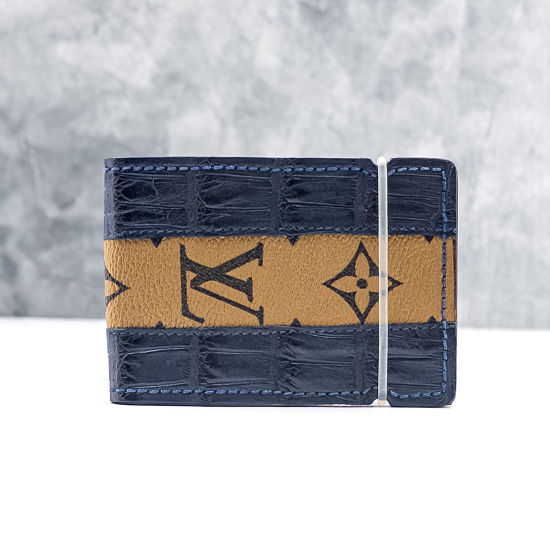 From Paris With Love Cash Cover: Tan Monogram And Navy Gator
