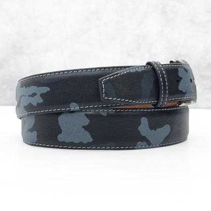 Italian Calf Belt: Navy Camo