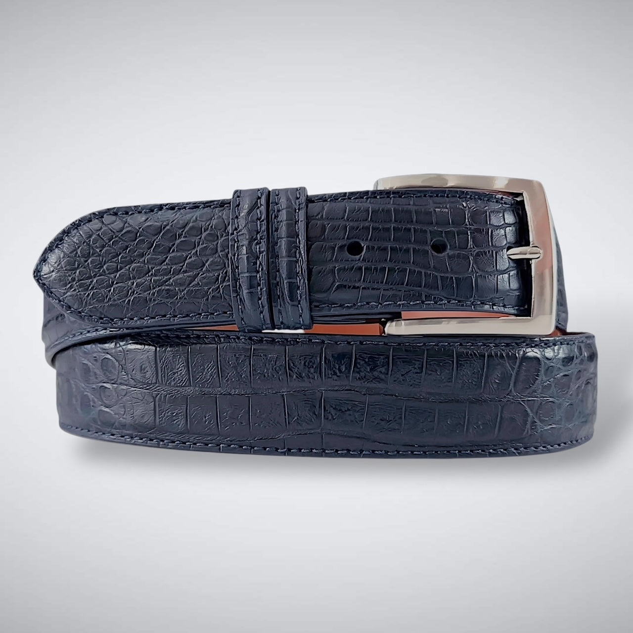 Argentine Caiman Belt: Navy