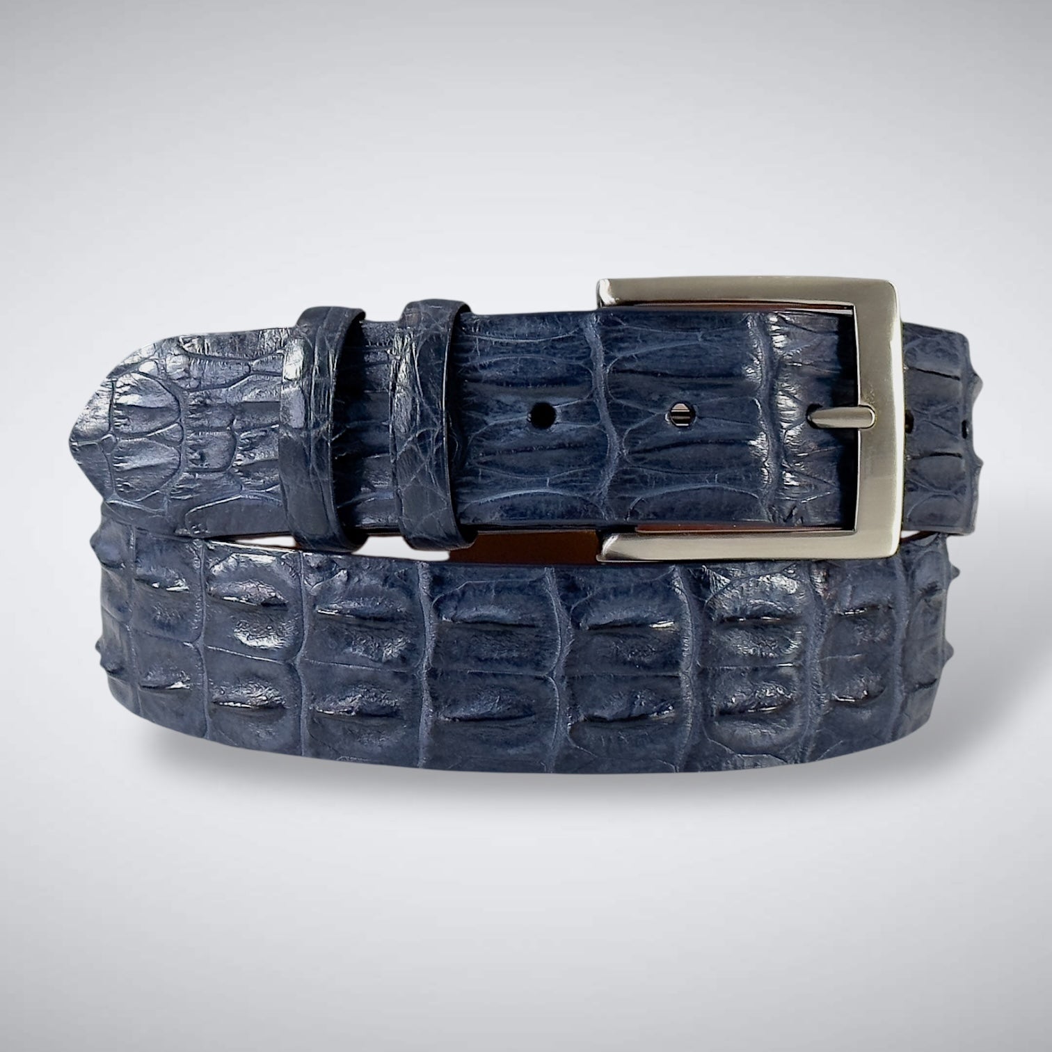 Saltwater Crocodile Belt: Navy Blue