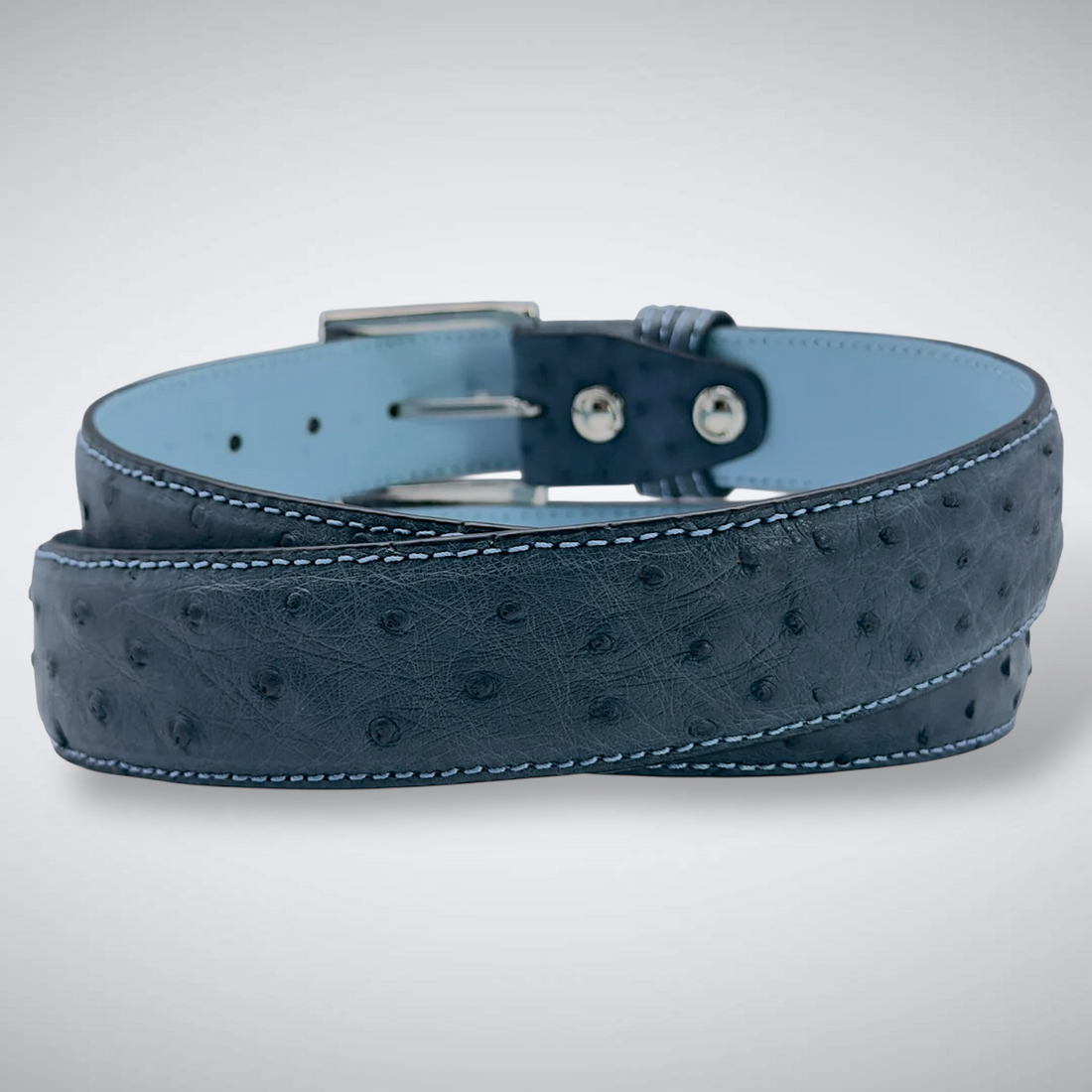 Ostrich Quill Belt: Navy