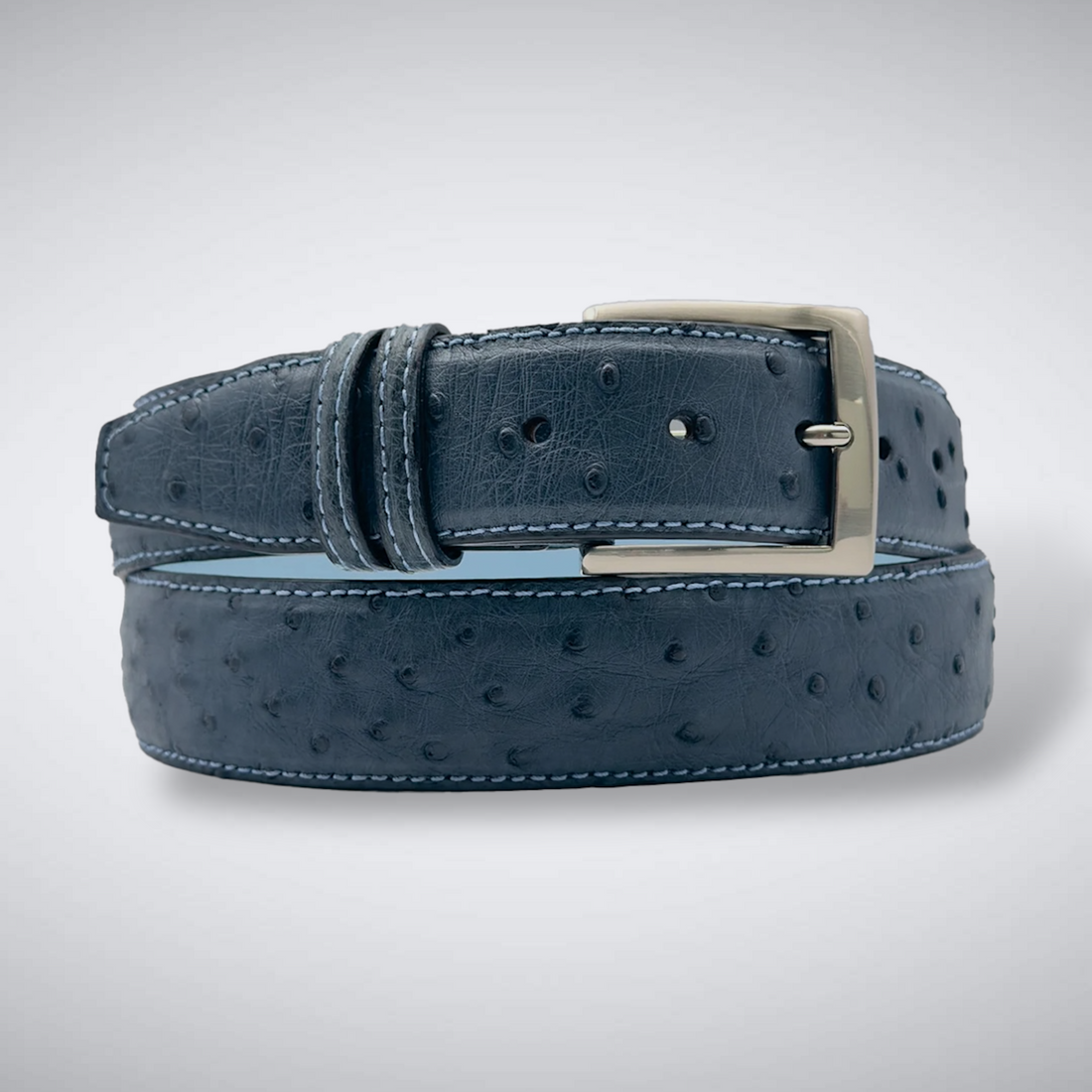 Ostrich Quill Belt: Navy
