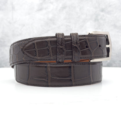 American Matte Alligator Belt One Piece: Nicotine