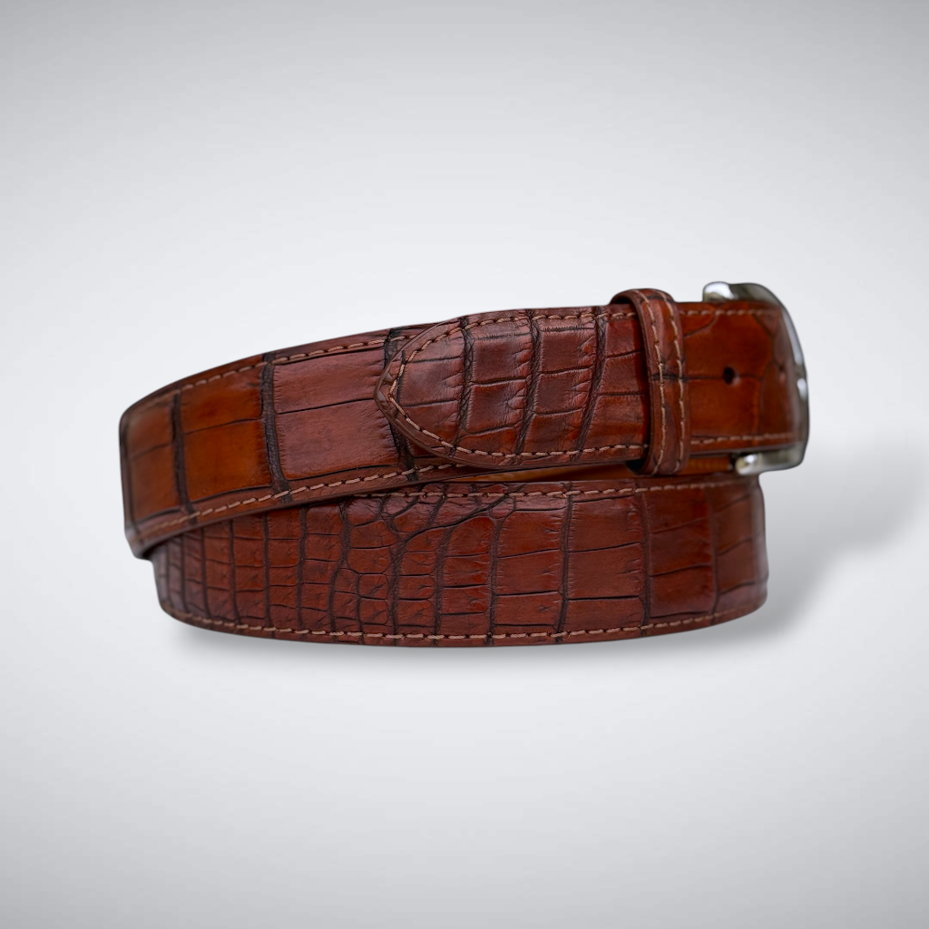 Crocodile Belt – Vintage Cognac | Nile