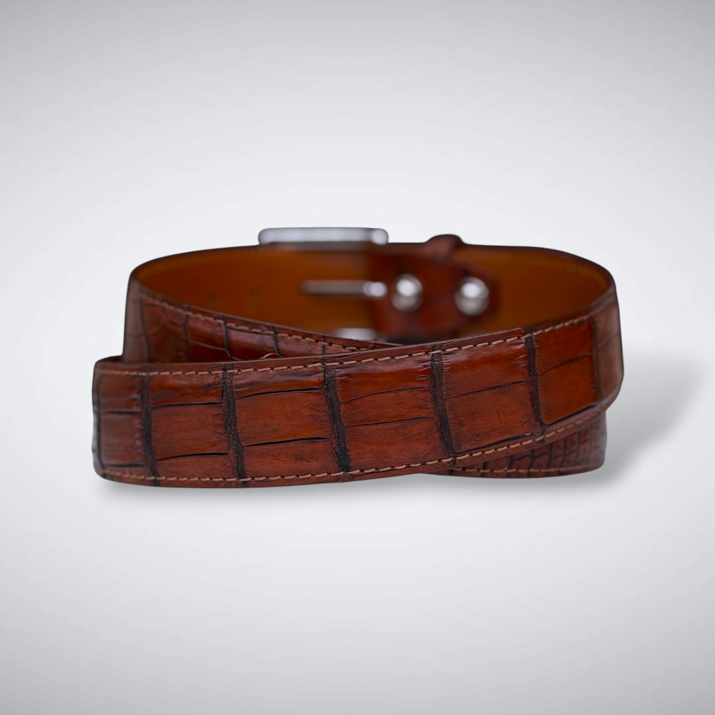 Crocodile Belt – Vintage Cognac | Nile
