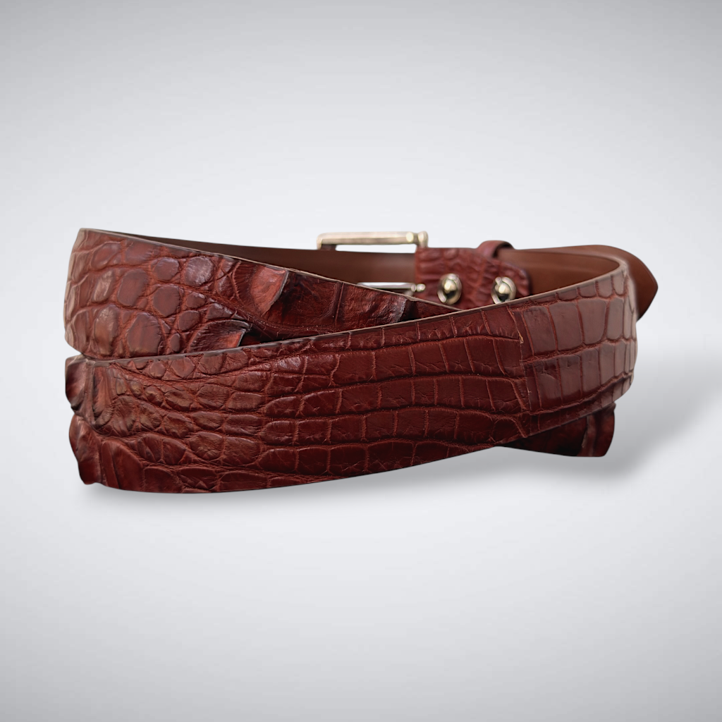 Crocodile Belt — Moab Cognac | Nile Hornback