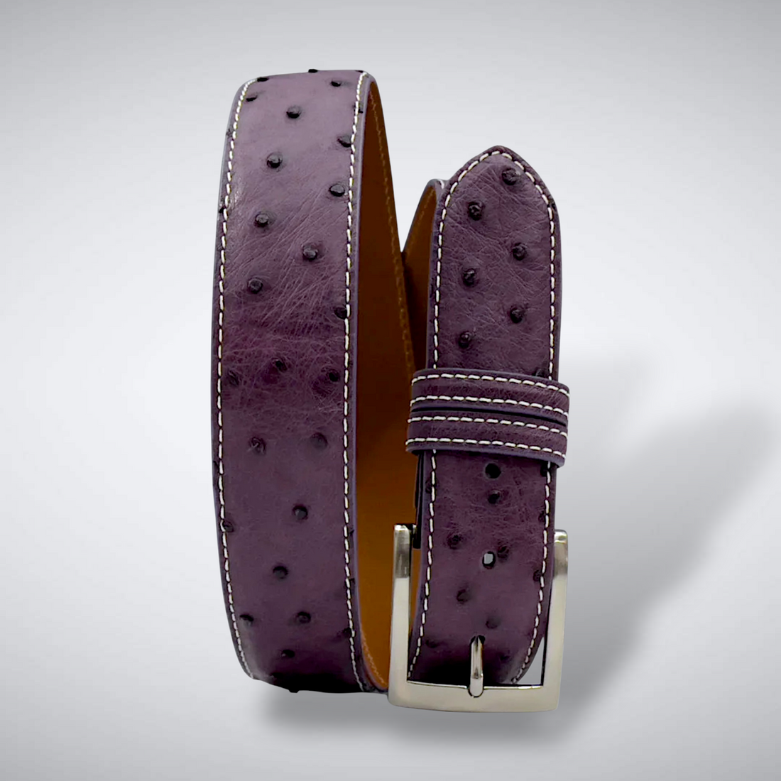 Ostrich Quill Belt: Purple