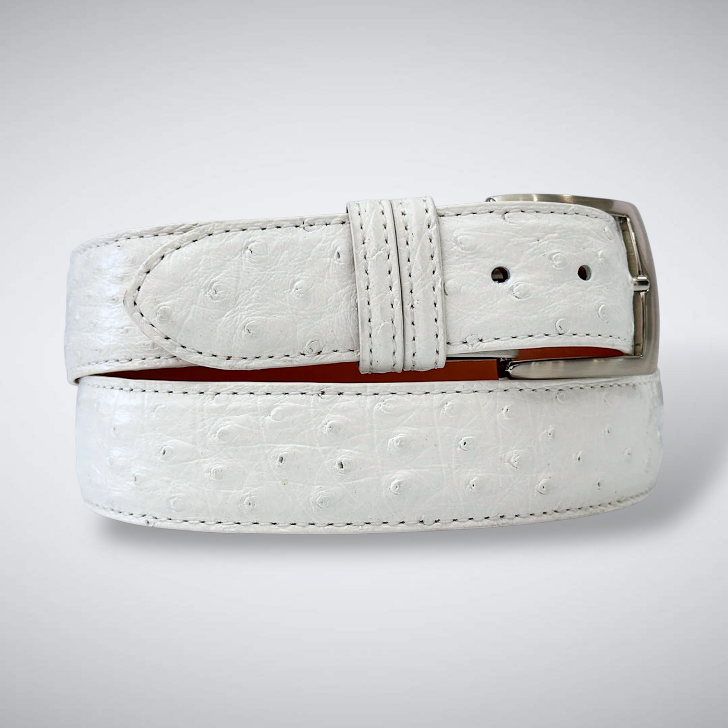 Ostrich Quill Belt: White