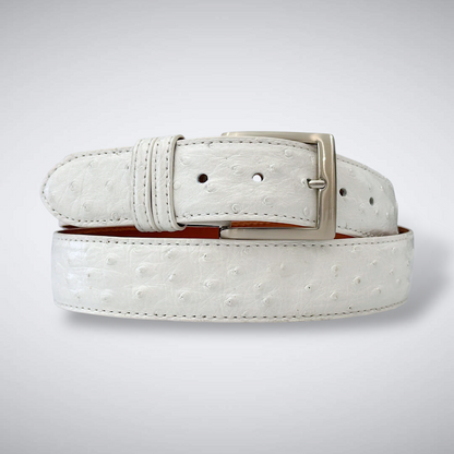 Ostrich Quill Belt: White