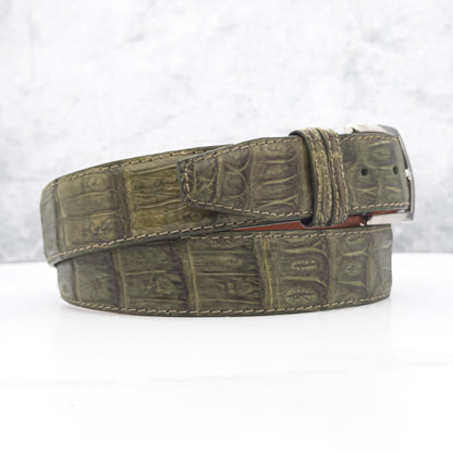 Ready To Ship Caiman Belt: Olive Diamond Tip (1.5&quot; width)