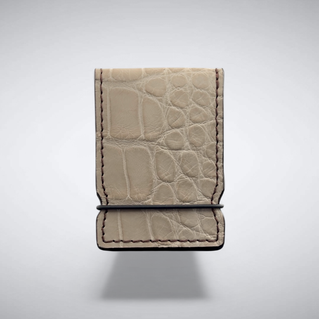 Alligator Cash Cover — Oatmeal Moss