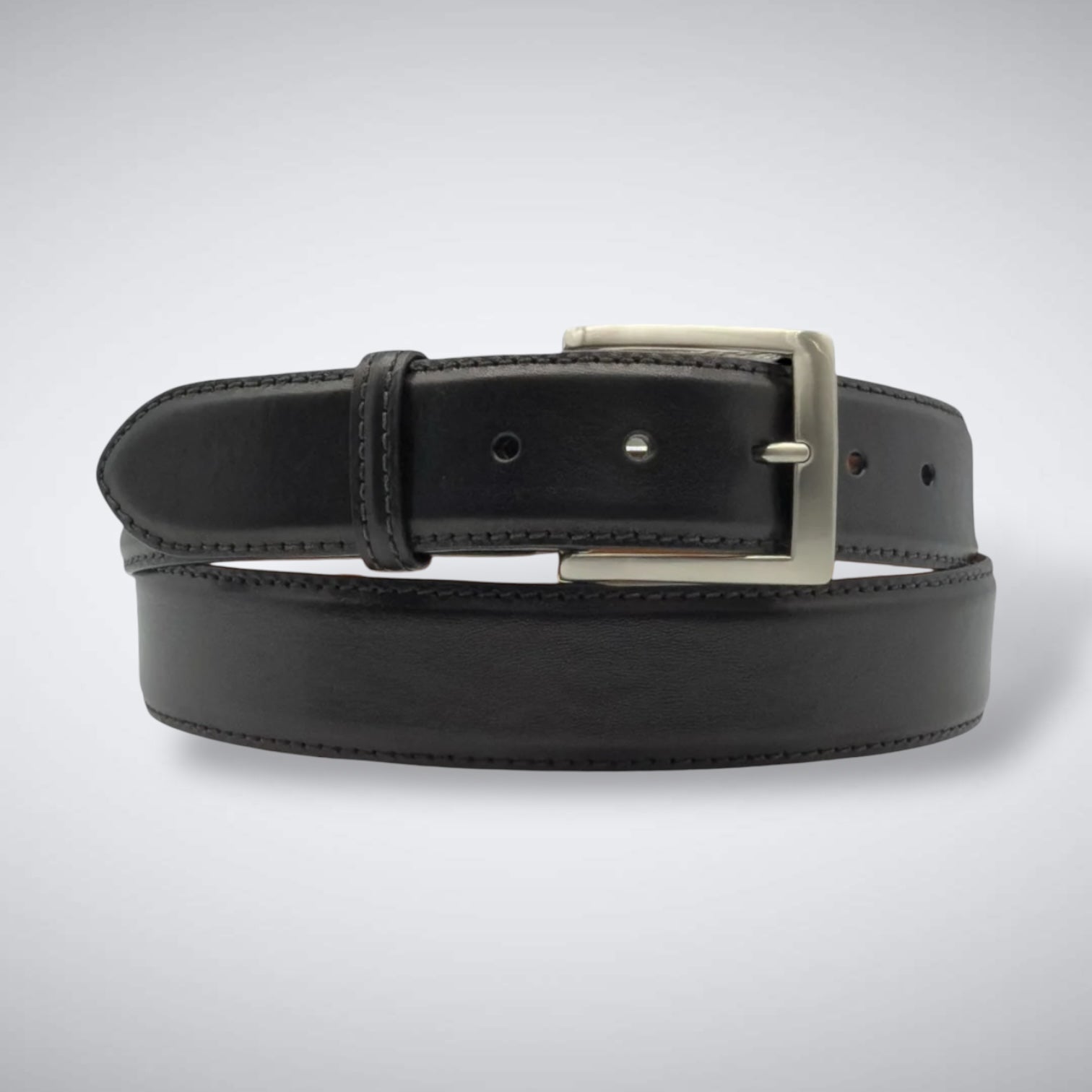 Ready To Ship Italian Calf Belt: Black (1.5 Width)