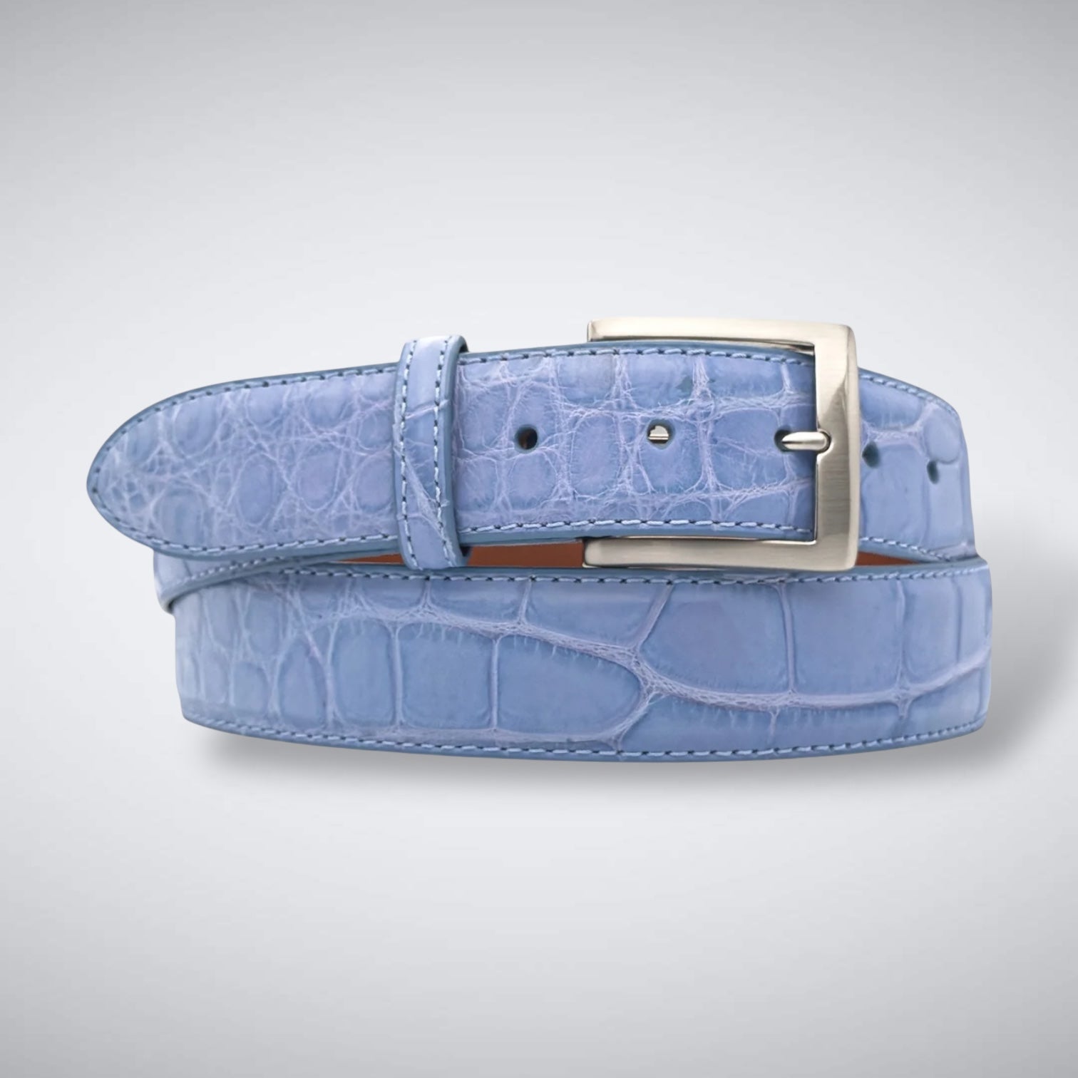 Ready To Ship Alligator Belt: Sky Blue (1.5&quot; width)