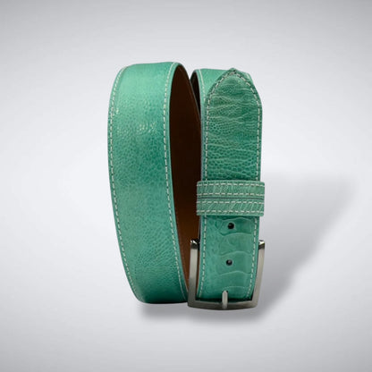 Ostrich Shin Belt: Tiffany